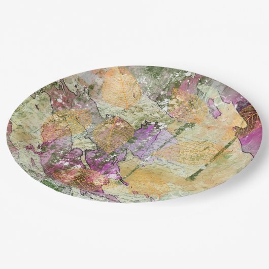 Goud Oranje leder van Herfst op  ontkoppeling Papieren Bordje (Gekanteld)