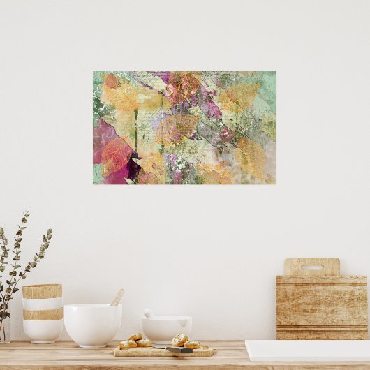 Goud Oranje leder van Herfst op  ontkoppeling Poster (Keuken)