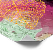 Goud Oranje leder van Herfst op  ontkoppeling Poster (Hoek)