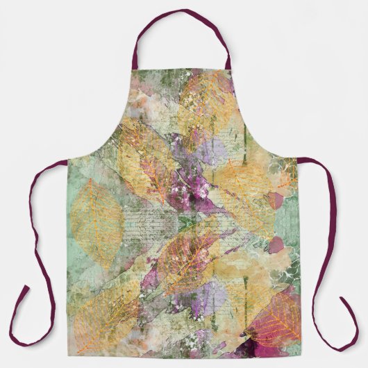 Goud Oranje leder van Herfst op  ontkoppeling Schort (Voorkant)