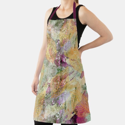 Goud Oranje leder van Herfst op  ontkoppeling Schort (Insitu)