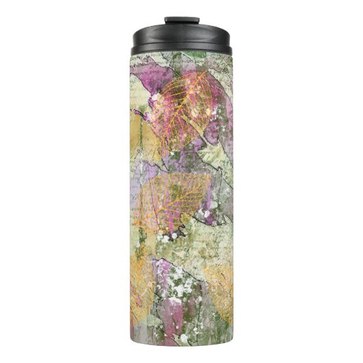 Goud Oranje leder van Herfst op  ontkoppeling Thermosbeker (Voorkant)