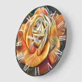 Goud Oranje modern uniek Roos kunstdroombeeld Grote Klok (Hoek)