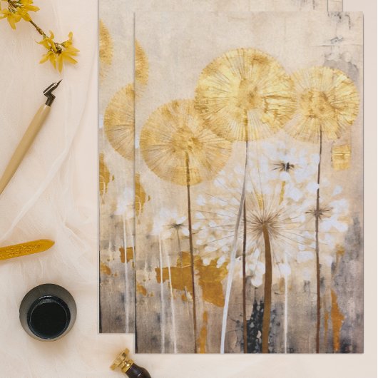 Goud Oriëntaals Bloem Motief Modern Tissuepapier