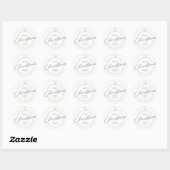 Goud Ornament Elegant Vrolijk Kerstfeest Ronde Sticker (Vel)
