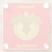 Goud Ornament en Holly Onderzetter (Achterkant)