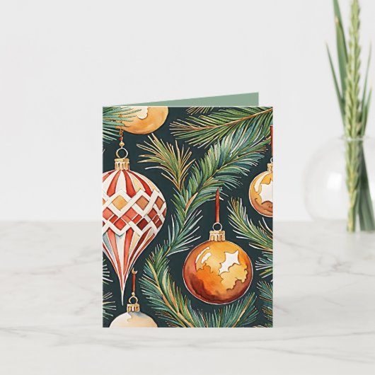  Goud Ornament Foto & Ambacht Kerst Kaart (Voorkant)