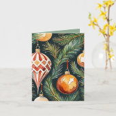  Goud Ornament Foto & Ambacht Kerst Kaart (Gele Bloem)