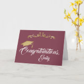 Goud Ornament Gefeliciteerd Afstuderen Afstuderen Kaart (Gele Bloem)