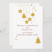 Goud Ornament Kerst Vakantie Kaart (Voorkant / Achterkant)