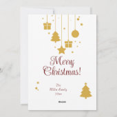 Goud Ornament Kerst Vakantie Kaart (Achterkant)