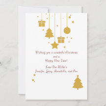 Goud Ornament Kerst Vakantie Kaart