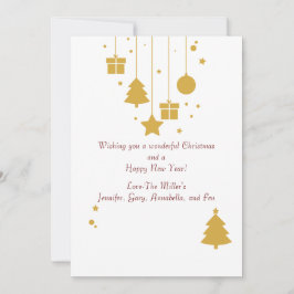 Goud Ornament Kerst Vakantie Kaart