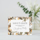 Goud Ornament kerstfeest Save the date Feestdagenkaart (Staand voorkant)