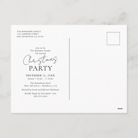 Goud Ornament kerstfeest Save the date Feestdagenkaart (Achterkant)