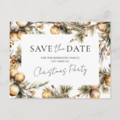 Goud Ornament kerstfeest Save the date Feestdagenkaart (Voorkant)