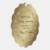 Goud Ornament met diamanten bruiloft Jubileum Kaart (Rechts)