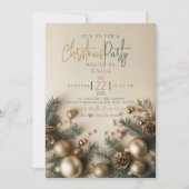 Goud Ornament met groen kerstvakantie Kaart (Voorkant)