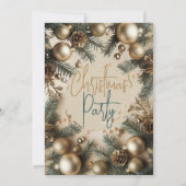 Goud Ornament met groen kerstvakantie Kaart (Achterkant)