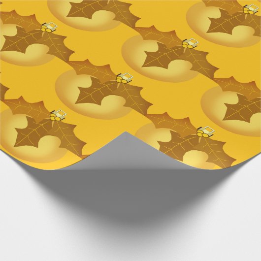 Goud Ornament op Gold Wrapping Paper Cadeaupapier (Hoek)