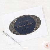 Goud Ornament Save The Date Sticker (Envelop)