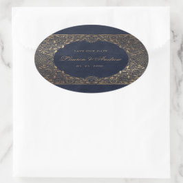  Goud Ornament Save The Date Sticker