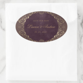  Goud Ornament Save The Date Sticker