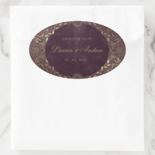 Goud Ornament Save The Date Sticker