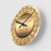 Goud oud diamant 50ste trouwdag ronde klok (Hoek)