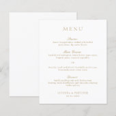 Goud Oud Geld Elegant Trouwmenu (Voorkant / Achterkant)