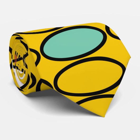 Goud - ovalen uit de jaren zeventig stropdas (Opgerold)