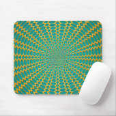 Goud over radial tealgroen ontwerp muismat (Met muis)