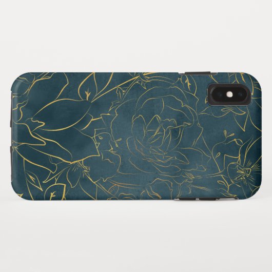 Goud overzicht illustratie  rozen patroon Case-Mate iPhone case (Achterkant (horizontaal))