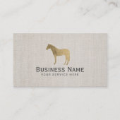 Goud paard Equestrian Equine Elegant Linen Visitekaartje (Voorkant)