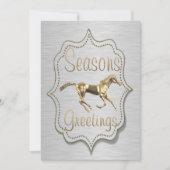 Goud paard op Zilver Westerne feestdag Kaart (Voorkant)