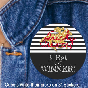 Goud Paard Zwart-wit Strepen Derby Race Ronde Sticker