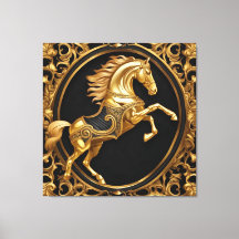 Goud paardengoud en zwart sierlijk lijst