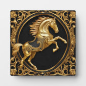 Goud paardengoud en zwart sierlijk lijst fotoplaat (Voorkant)