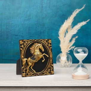 Goud paardengoud en zwart sierlijk lijst fotoplaat