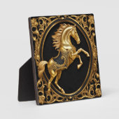 Goud paardengoud en zwart sierlijk lijst fotoplaat (Voorkant)