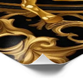 Goud paardengoud en zwart sierlijk lijst perfect poster (Hoek)