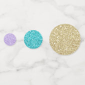 Goud Paars & Aqua Blauwe Glitterschuim Confetti (Voorkanten)