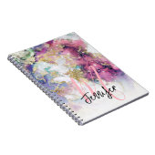 Goud Paars galaxy Space Monogram aangepast Notitieboek (Rechterzijde)