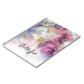 Goud Paars galaxy Space Monogram aangepast Notitieboek (Linkerzijde)