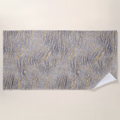 Goud Paars Luxe Glitter Luipaard   Strandlaken (Voorkant)