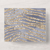 Goud Paars Luxe Glitter Zebraprint All In One Uitnodiging (Achterkant)