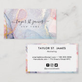 Goud Paars Waterverf Schilder Visitekaartje (Voorkant / Achterkant)