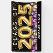 Goud Paarse Afstuderen Spandoek (Verticaal)