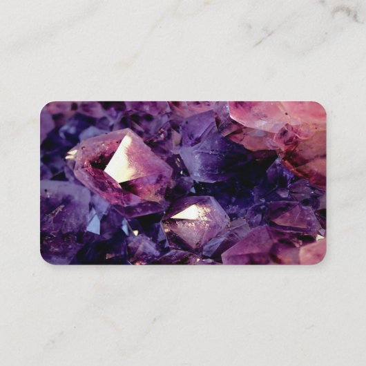 Goud Paarse Amethist Edelsteen Geode Visitekaartje (Achterkant)