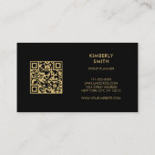 Goud paarse amethist edelsteen QR code professiona Visitekaartje (Achterkant)